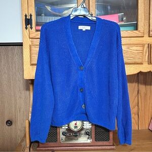 Blue Linen Cardigan